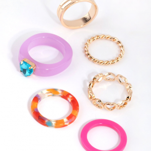 Lovisa – Multicoloured Acrylic Ring Pack