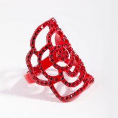 Lovisa – Red Diamante Cutout Rose Ring