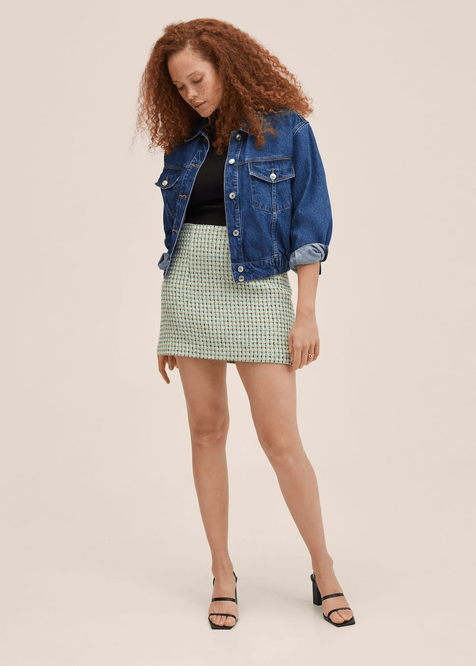 Minijupe en tweed Mango Outlet