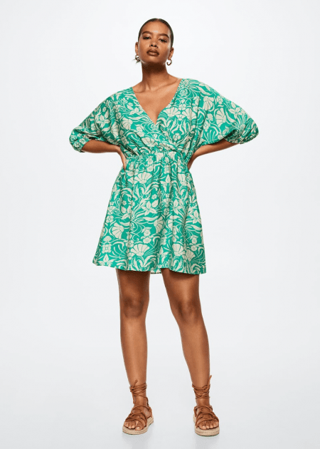 Robe fluide imprimé à fleur