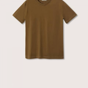 T-shirt essentiel col en V couleur Ocre