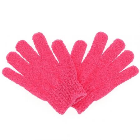 Lot de 2 gants exfoliants rose
