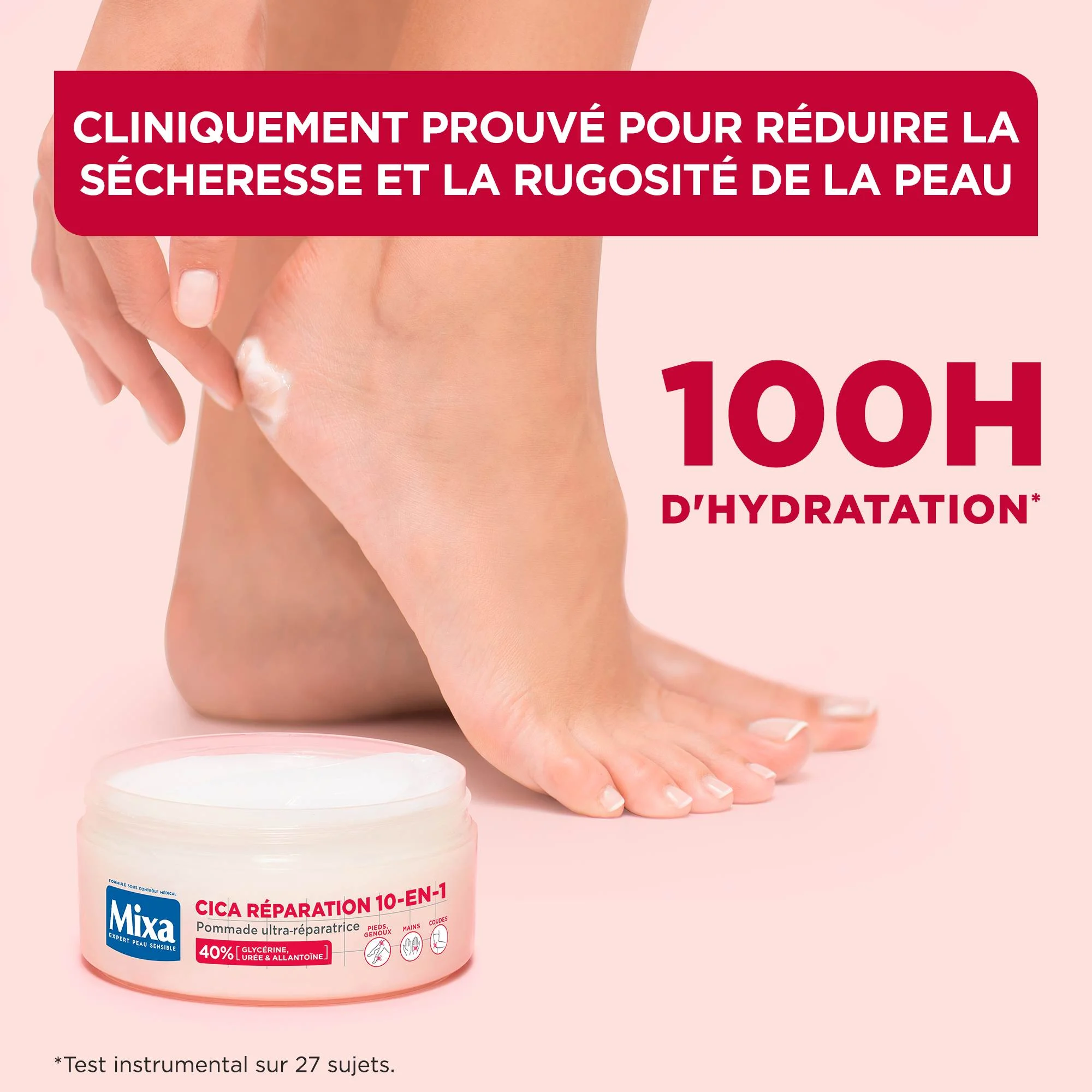 Texture du baume réparateur Mixa 10 en 1 pour peaux rugueuses - Togo