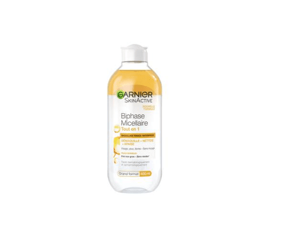 a Solution Biphase Micellaire Tout en 1 de Garnier, la marque micellaire N°1 la plus achetée en France*. Elle démaquille tous types de peau