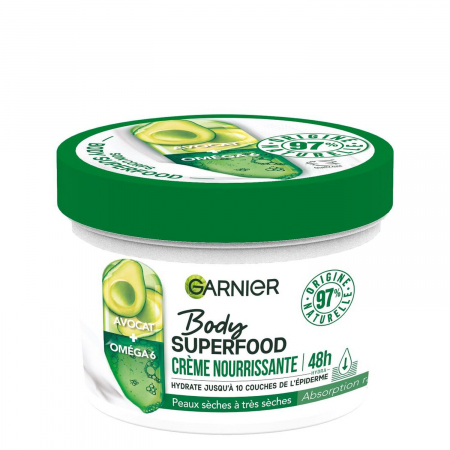 Crème corporelle garnier à l'avocat et aloe vera pour les peaux sensible