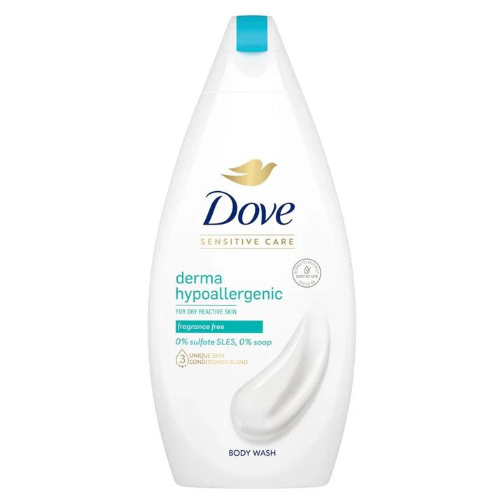 Dove Gel Douche sans parfum hypoallergenic Gel douche dove sans parfum hypoallergénique