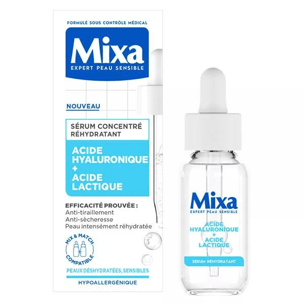 Ce sérum concentré réhydrate intensément la peau grâce à sa formule composée d'acide hyaluronique et d'acide lactique. Hypoallergénique et testé sous contrôle médical, il convient même aux peaux sensibles.