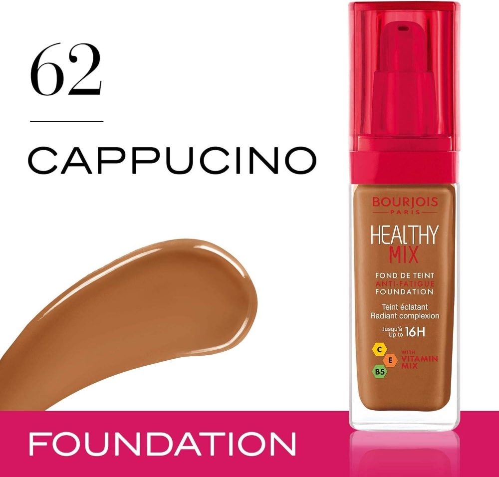 Bourjois - Healthy Mix Fond de teint n°62 Cappuccino - 30ml – Image 1
